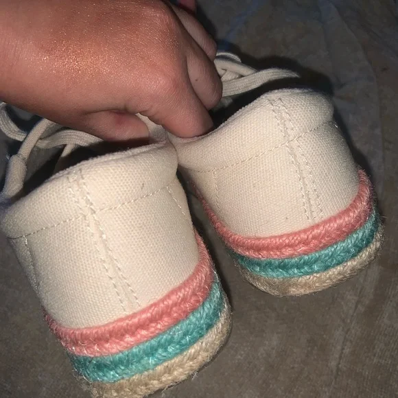 TRETORN Women's Nylite Canvas Sneakers cream pink blue espadrille spring 7 boho